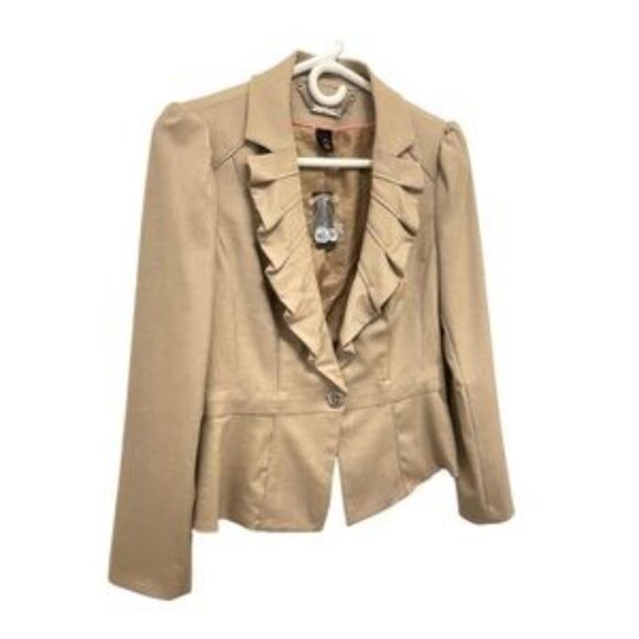 WHITE House/Black Market Birdseye Scalloped Fawn Blazer - Picture 3 of 7